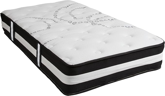 Flash Furniture Capri Comfortable Sleep 12" Hybrid Pocket Spring and Foam Mattress in a Box, Foam Pocket Spring Hybrid Mattress for Pressure Relief, Twin