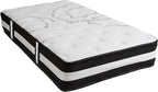 Flash Furniture Capri Comfortable Sleep 12" Hybrid Pocket Spring and Foam Mattress in a Box, Foam Pocket Spring Hybrid Mattress for Pressure Relief, Twin