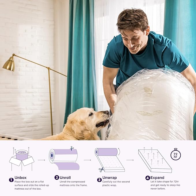 NapQueen Full Size, 8 Inch Anula Green Tea Infused Memory Foam Mattress, Bed in a Box, CertiPUR-US Certified Mattress