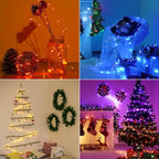 66ft 200LED Fairy Lights Battery Operated, 4 Pack 16.5ft 16 Color Changing String Light with Remote Timer, RGB Waterproof Twinkle Lights for Indoor Outdoor Room Garden Yard Gift Party Christmas Décor