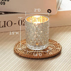 Homemory 24 Pack Silver Glass Votive Candle Holders, Tealight Candle Holder, Vintage Candle Holders Bulk for Table Centerpieces, Christmas, Baby Showers, Birthday, Wedding, Party