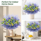 Artificial Plants Outdoor, 20PCS Artificial Flowers, UV Resistant Fake Flowers, Faux Flowers for Outdoor Planters for Front Porch Pot Decor