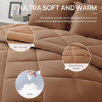 Love's cabin Twin XL Comforter Set Mocha Mousse, 5 Pieces Twin XL Bed in a Bag, All Season Bedding Sets with 1 Comforter, 1 Flat Sheet, 1 Fitted Sheet, 1 Pillowcase and 1 Pillow Sham