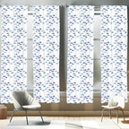 Ambesonne Animal Window Curtains Pack of 2, Little Fishes Watercolors Ocean Underwater Life Marine Theme Art, Lightweight Set with Rod Pocket, 4 Panels of - 28" x 84", Blue