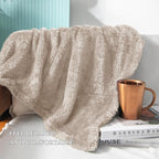 Exclusivo Mezcla Plush Fuzzy Fleece Bed Blanket King Size, Super Soft, Fluffy and Warm Blankets, Suitable for All Seasons (Camel, 90x104 Inches)