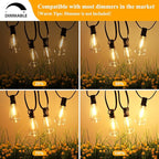 Brightever Outdoor String Lights 180FT, Patio Lights with 90+4 Dimmable ST38 Shatterproof LED Bulbs, Vintage Edison String Lights for Outside, Waterproof Bistro Lights for Halloween Backyard 2700K