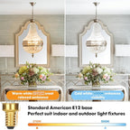 24-Pack Dimmable E12 LED Candelabra Bulbs, 40 Watt 5000K Daylight White LED Chandelier Light Bulbs, 4W 460 Lumen Vintage Flame Tip Candle Bulbs for lamp, Ceiling Fan, Home Decor