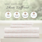 Linen Market Patterned Microfiber Full Sheet Set 4 Piece – Oeko-TEX Certified Ultra Soft & Wrinkle-Free - 16" Deep Pocket Sheets - Easy Care Full Size - Classic in Pink