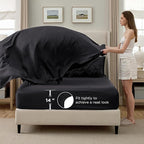 Bedsure Oversized Queen Comforter Set Black - Bed in a Bag Bedding Set 7 Pieces, GentleSoft™ Pintuck Bed Set Gift for Family, Pinch Pleat All Season Comforter with Sheets, Pillowcases & Shams