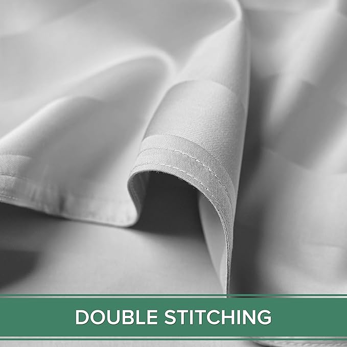 Twin Sheets by Pure Bamboo, Genuine 100% Organic Viscose Derived from Bamboo Bed Sheet Set, Luxuriously Soft & Cooling, Double Stitching, Lifetime Quality Promise (Twin, Jacquard White)