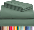 LuxClub 4 PC King Sheet Set, Breathable Luxury Bed Sheets, Deep Pockets Wrinkle Free Cooling Bed Sheets Machine Washable Hotel Bedding Silky Soft - Tree Moss Green King