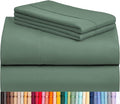 LuxClub 4 PC California King Sheet Set, Breathable Luxury Bed Sheets, Deep Pockets Wrinkle Free Cooling Sheets Machine Washable Hotel Bedding Silky Soft - Tree Moss Green Cal King