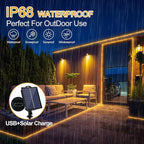 OMIKA 50ft 600 LEDs Solar Rope Lights, USB Charging, 20 Lighting Modes, Dimmable Timer Remote Control, IP68 Waterproof for Outdoor Trees, Parties, Gardens, Weddings, Christmas Decorations