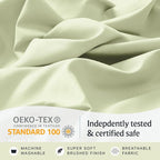 LuxClub 4 PC Sheet Set Bed Sheets Deep Pockets 16" Eco Friendly Wrinkle Free Cooling Machine Washable Hotel Bedding Silky Soft - Sage Green Queen