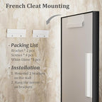 28x36 Inch Black Metal Framed Wall Mirror for Wall, Matte Black Rectangle Mirror, Bathroom Vanity Mirror with Square Corner, Anti-Rust (Horizontal/Vertical)