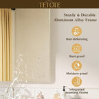 TETOTE 48 x 36 Inch Brushed Nickel Bathroom Mirror Metal Framed Bathroom Mirror, Tempered Glass, Modern Farmhouse Wall Mounted Mirror for Decorative(Horizontal/Vertical)