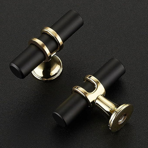 15 Pack Black&Gold Cabinet Knobs - Kitchen Cabinet Knobs Closet Pulls for Kitchen Closet Drawer Stainless Steel Dresser Hardware 2in Length Single Hole
