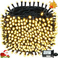 BHCLIGHT Extra-Long 165FT 500LED Christmas String Lights Outdoor/Indoor, Timer & Memory & 13 Modes, Warm White Christmas Lights Waterproof Green Wire Tree Lights for Xmas Holiday Party