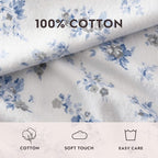 Laura Ashley - Flannel Sheets Full Size, Anti-Pilling & Wrinkle Resistant Cotton, Touchably Soft for All-Season Comfort - Bed Sheets with Matching Pillowcases & Fitted Sheet (Audrey Blue)