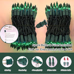 LAMPHOME St. Patrick's Day Mini String Lights, Super-Bright Extendable Green Christmas Lights Decoration 100Lights 19.6ft UL Certified Mini Bulb String Lights Set for Outdoor Christmas Tree Decor