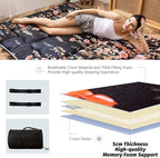 MAXYOYO Japanese Futon Mattress Floor Mattress Sleeping Pad Foldable Bed Roll Up Camping Cushion Floor Lounger Bed Couches and Sofas Couch Topper, Black Floral, Full Size