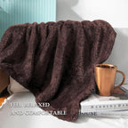 Exclusivo Mezcla Plush Fuzzy Fleece Bed Blanket King Size, Super Soft, Fluffy and Warm Blankets, Suitable for All Seasons (Coffee, 90x104 Inches)