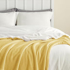 Bedsure GentleSoft Sherpa Fleece Throw Blanket Twin Size for Couch - Thick and Warm Throw for Women and Men, Soft Fuzzy Plush Twin Blanket for Winter, Yellow, 60x80 Inches