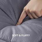SLEEP ZONE Cooling Mattress Topper Twin XL College Dorm Bedding Quilted Fitted Mattress Pad Cover, Soft Fluffy Down Alternative Pillow Top Bed Topper Deep Pocket 8-21 Inch (Grey, Twin XL)
