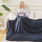 HOZY Soft Blanket Twin/Twin XL Fleece Warm Fuzzy Throw Extra Long Blankets for The Bed Sofa Lightweight Dark Grey 66"*90"