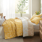 Bedsure Twin/Twin XL Comforter Set - Yellow Bed Set, 2 Pieces Cute Floral Bedding, 1 Soft Reversible Botanical Flowers Comforter and 1 Pillow Sham