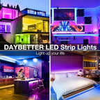 DAYBETTER Led Strip Lights 200 ft(2 Rolls of 100 ft) Smart Strips with App Control Remote, Led Lights for Bedroom, Music Sync Color Changing for Room Home Decor Party Festival