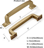 Khtumeware 2 Pack 3-3/4 Inch Cabinet Handles - Champagne Bronze Cabinet Pulls & Warm Brass Drawer Pulls