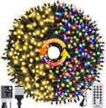 262FT 800 LED Color Changing Christmas Lights Outdoor Indoor, Warm White Multicolor Christmas Tree Lights, Waterproof Fairy String Light Timer Remote, 11 Lighting Modes