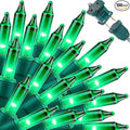 LAMPHOME St. Patrick's Day Mini String Lights, Super-Bright Extendable Green Christmas Lights Decoration 100Lights 19.6ft UL Certified Mini Bulb String Lights Set for Outdoor Christmas Tree Decor