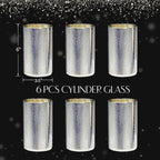 Silver Candle Holder Hurricane Candle Cylinder Vases for Centerpieces Set of 6 for Wedding Table Centerpiece