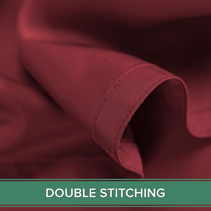 Queen Sheets by Pure Bamboo, Genuine 100% Organic Viscose Derived from Bamboo Bed Sheet Set, Luxuriously Soft & Cooling, Double Stitching, Lifetime Quality Promise (Queen, Merlot)