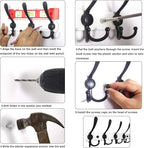 WEBI Coat Rack Wall Mounted,3 Coat Hooks for Hanging Coats,Heavy Duty Metal Hook Rack Hook Rail Coat Hanger Wall Coat Rack with Hooks for Clothes Entryway Jacket,Black