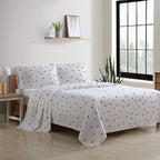 Eddie Bauer - Flannel Sheets Full Size, Anti-Pilling & Wrinkle Resistant Cotton, Touchably Soft for All-Season Comfort - Bed Sheets with Matching Pillowcase & Fitted Sheet (Ski Patrol White)