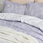 Bedsure Full Comforter Set - Lavender Bed Set, 3 Pieces Cute Floral Bedding, 1 Soft Reversible Botanical Flowers Comforter and 2 Pillow Shams