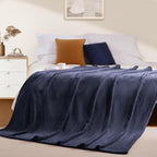 BEAUTEX Fleece Blanket King Size Super Soft Flannel Throw Blanket Lightweight Fuzzy Plush Blanket for Couch Sofa or Bed All Seasons (Navy Blue, 108" x 90")