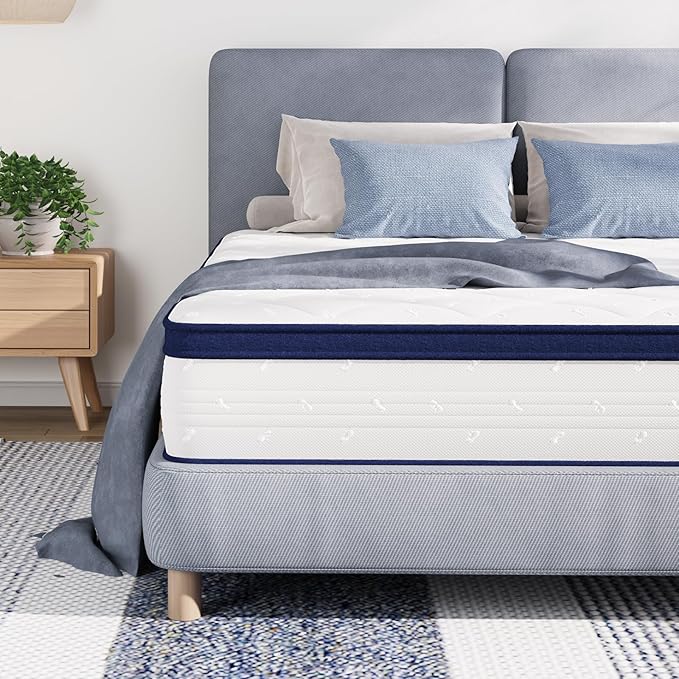 Avenco Full Size Mattress, 12 Inch Full Mattresses in a Box, Hybrid Mattresses with Comfort Foam and Pocket Coils for Pressure Relief, Motion Isolation