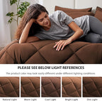 Love's cabin Queen Comforter Set Brown, 7 Pieces Queen Bed in a Bag, All Season Bedding Sets with 1 Comforter, 1 Flat Sheet, 1 Fitted Sheet, 2 Pillowcase and 2 Pillow Sham