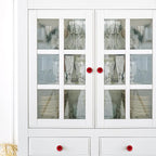 Ravinte 10 Pack Red Crystal Knobs for Dresser Drawers - 30 mm Glass Cabinet Diamond Shaped Knobs With Silver Base