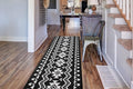 Custom Length Cut to Size Tribal Ethnic Southwestern Inspired Hallway Runner Rug, Non Slip Rubber Backed, 31 inch Wide X Customized Length, Aztec Black, 31 inch X 9 feet