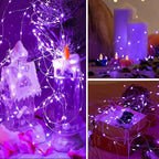 6 Pack LED Fairy Lights 7ft Battery Powered Waterproof Silver Wire 20 Led Mini String Mason Jar Lights for DIY Wedding Party Bedroom Patio Easter Christmas (Purple)