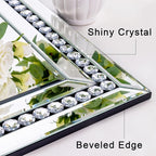 32" X 47" Large Wall Mirror for Decor Living Room, Rectangular Crystal Mirror with Glass Tiles Frame, Unique Horizontally/Vertically Hang for Living Room, Bathroom, Entrance Decor