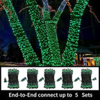 LAMPHOME St. Patrick's Day Mini String Lights, Super-Bright Extendable Green Christmas Lights Decoration 100Lights 19.6ft UL Certified Mini Bulb String Lights Set for Outdoor Christmas Tree Decor