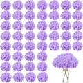 Artificial Flowers Silk Hydrangea Heads with Stems Fake Flowers for Wedding Home Party Shop Baby Shower Decor (Purple)