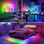 PANGTON VILLA LED Lights for TV 40-60 Inch, 10FT (1 Roll of 10ft) ICRGB TV LED Backlight Kit with Bluetooth APP & 24 Keys Remote, Music Sync Lights Behind, USB Cable Powered, Not Waterproof