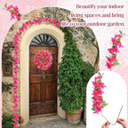 30 Pcs Artificial Faux Bougainvillea Fake Flower Silk Bougainvillea Branches UV Resistant Outdoor Indoor Decoration for Wedding Home Centerpieces Outside Decor (Rose Red)